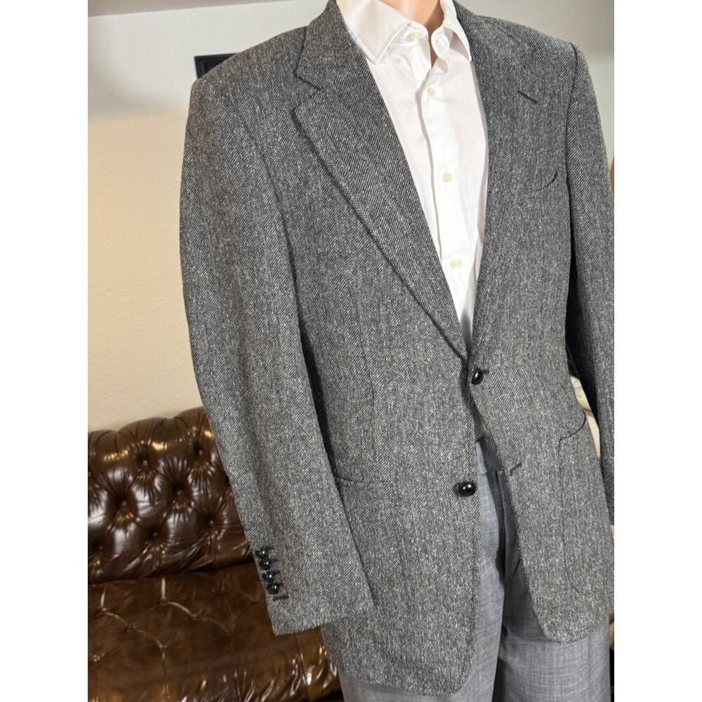 Tom Ford Herringbone Tweed Sportcoat 50IT 40R US Wool Silk Gray